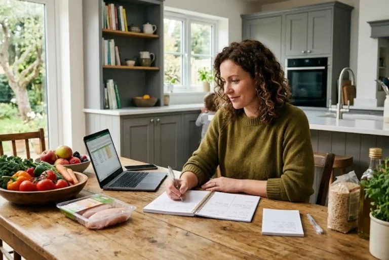 Menu Planning Made Simple: A Practical Guide to Healthier, Easier Meals Person creating a weekly menu plan with healthy ingredients and shopping list