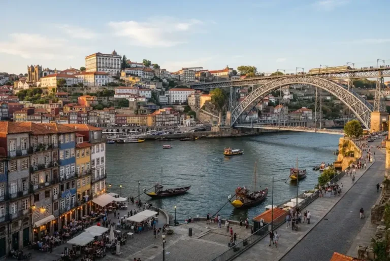 Holidays to Porto featuring the Ribeira waterfront and Douro River