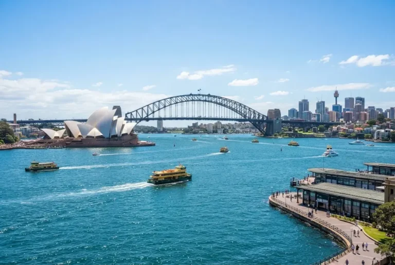Sydney holidays featuring the Sydney Opera House and Harbour Bridge on a sunny day