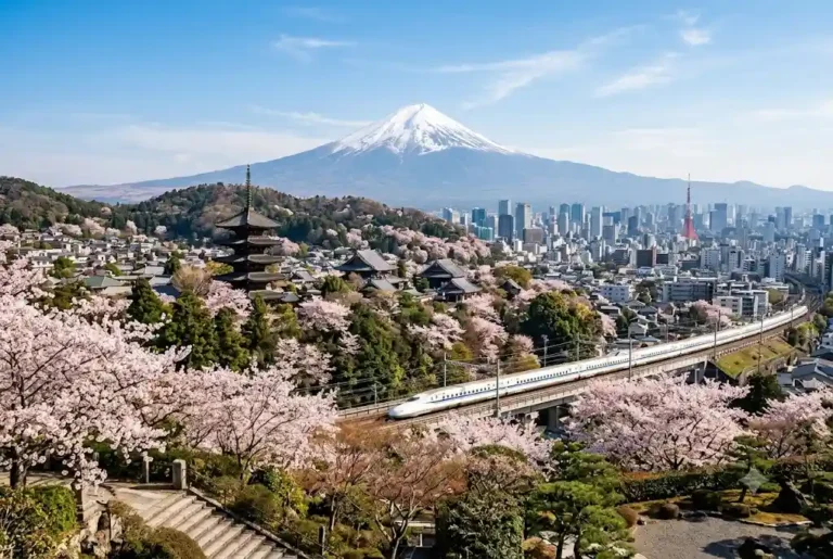 Holidays to Japan featuring Mount Fuji, Kyoto temples, and Tokyo skyline