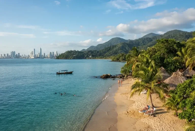 Holidays to Panama featuring a tropical island and Panama travel scenery